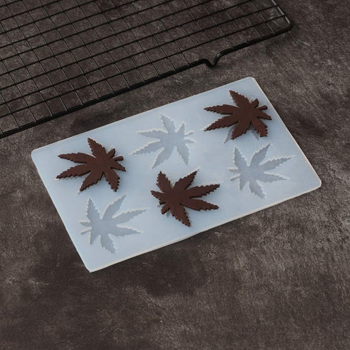 Marijuana Leaf Embossed Fondant Silicone Mold for Chocolate, Candy, Gum Paste, Polymer Clay, Baking Tools