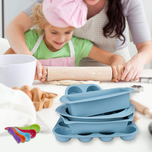 Economical 7in1 Nonstick Silicone Baking Cake Pan, Cookie Sheet Molds, Heat Resistant Bakeware Tools
