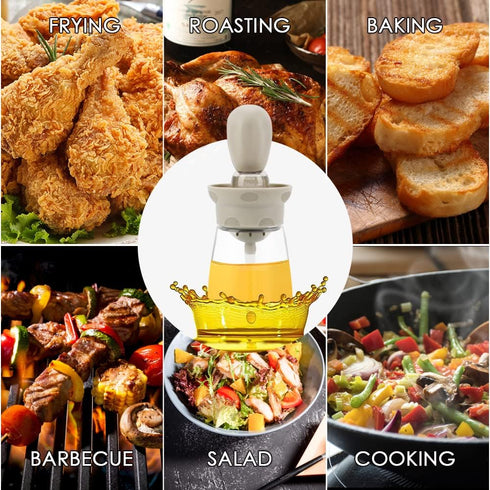 2 1 T-OB22, Oil Dispenser Bottle with Brush - IN Glass Olive Oil Storage and Container with Silicone Basting Brush