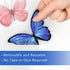 Mfault 4th of July Summer Wild Flower Patriotic Window Clings, 4 Sheets Red Blue Floral Butterfly USA Stickers for Decor