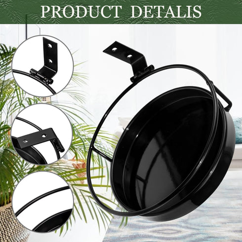 ARTORA 2 Pack Wall Mounted Plant Holder, Metal Flower Pot Wall Hanging Shelf Black Indoor Outdoor Decorative Floating