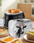 Toaster Dust Cover for Kitchen 2 Slice, Farmhouse Cow Flower Black Bread Maker Cover, Washable Kitchen Small Appliance