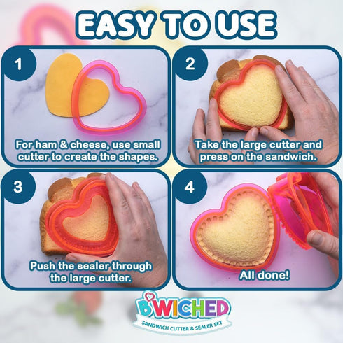 Sandwich Cutter and Sealer - Crustless Sandwich Maker for Kids Lunch, Bento Box, Heart, Star, Mouse Shapes
