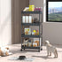 Sooyee 4 Tier Wide Storage Cart, Mobile Shelving Unit Organizer for Kitchen, Bathroom, Laundry, Black Plastic & Steel