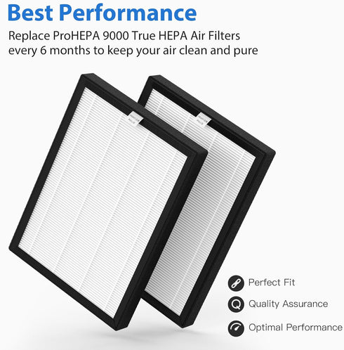 ProHEPA 9000 Replacement Filter Sets for VEVA ProHEPA 9000 Air Purifier - 3 True HEPA & 6 Carbon Filters