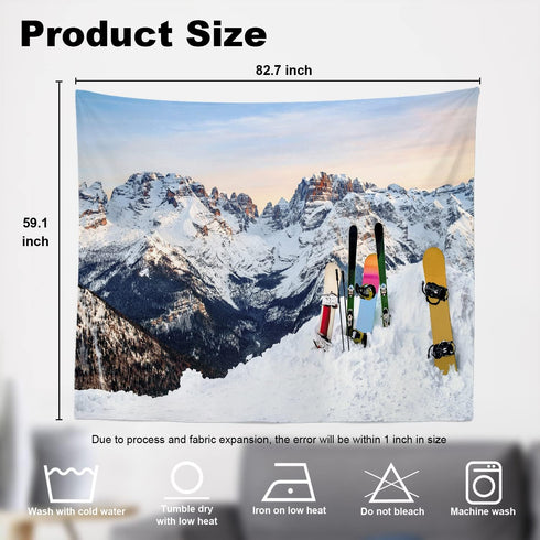 Shrahala Snow Tapestry, Large Wall Hanging for Bedroom or Living Room, Snowboard Theme (59.1 x 82.7)