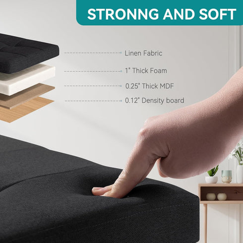 12.6"x12.6"x12.8" BRIAN & DANY Small Ottoman with Storage, Small Storage Ottoman, Folding Foot Stool with Wood Legs