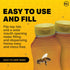 8 oz 24-Pack Mann Lake Refillable Hourglass Honey Jars | Plastic Containers with Yellow Flip-Top Lids | Empty Bottles