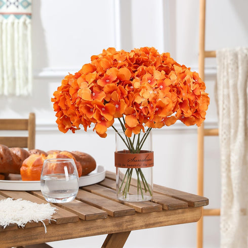 Tifuly 12 pcs Artificial Hydrangea Flowers - Realistic Silk Faux Hydrangea with Stems for Home Party Wedding Decor