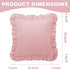 26x26 Inches, Set 2, KKJIAF Ruffle Pillow Cases Light Pink Square Ruffled Pillow Covers of Microfiber Wrinkle Resistant