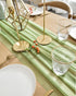BOXAN Elegant 30x120 Inch Sage Green Sheer Table Runner, 10Ft Chiffon Overlay for Party Decor