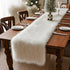 12x35 inches) Faux Fur Table Runner,Table Runner for Soft Luxury Winter Decor Xmas White Decorations,Party Birthday