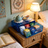 HappyDino Countertop, Acrylic Tea Bag Organizer and Storage Box Stackable Tea Bag Holder with Drawer for Navy Blue