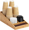 Mind Reader Cup and Condiment Station, Countertop Organizer, Coffee Bar, Rayon from Bamboo, Brown