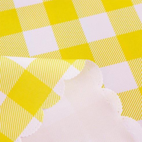 MANGATA CASA 2PCS Yellow Gingham Tablecloth, Waterproof Checkered Table Cloth for Square Tables, Light Yellow 52x52in