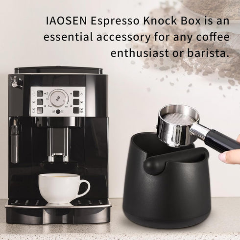 Knock Box Large Capacity Design, Espresso Knock Box Tamping Mat, Set of 2 with Removable Knock Bar