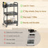 3 YASONIC Tier Rolling Cart Metal Utility Storage Carts with Wheels, Craft Cart Organizer with Hanging Cups, Hooks