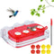 Window Hummingbird Feeder, Plastic Feeder with 3 Strong Suction Cups, Easy to Clean and Refill, Built-in Moat (10oz)