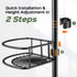 4-Tier 47-121 Inch HAMITOR Shower Caddy Tension Pole: Rustproof Bathroom Corner Shelf Organizer for Renters - No Drill