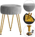 LG-30G IBUYKE Velvet Round Footrest Ottoman, Makeup Vanity Stool Side Table, Dressing Table Seat, Pouf Couch Stool