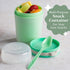 Goodful Double Wall Insulated Yogurt Container - Leak Proof Snack Container with Reusable Spoon, 14-Ounce, Green