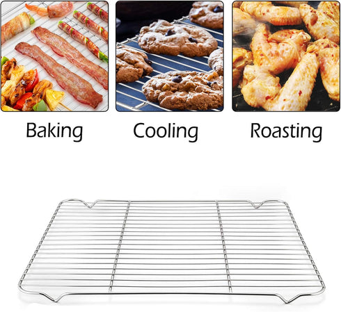 P&P CHEF Baking Rack Set of 2 - 16.6''x11.6 Stainless Steel Wire Cooling Drying Roasting Rack