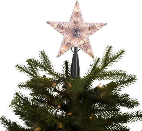 Kurt Adler 10-Light Star Treetop Set, 7-Inch, Clear