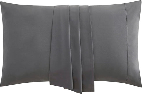 Empyrean Bedding Pillow Case Set of 2, Standard Size, Soft Microfiber, Dark Grey