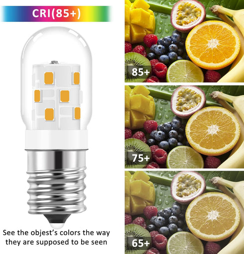 LED Microwave Light Bulb - 40W Incandescent Replacement for Refrigerator, Dimmable Range Hood E17 Base Warm White, Pack