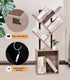 4-Tier Tree Bookshelf Bookcase with Storage Cabinet, Modern Corner Bookshelves, Narrow Wood Book Rack, Mini Floor