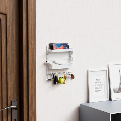 Yieach Bedside Wall Organizer for Dorm Bed,Rv,Small Room and Nightstand,Wall Mounted Floating Shelves and Bedside Shelf