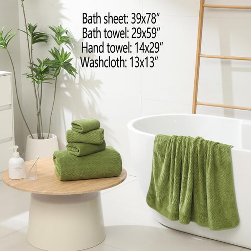 39x78 Inch Sets 6 80% Green,6) YTYC Towels, Oversized Bath Sheets for Adults Luxury Extra Large Bath Towels of Super