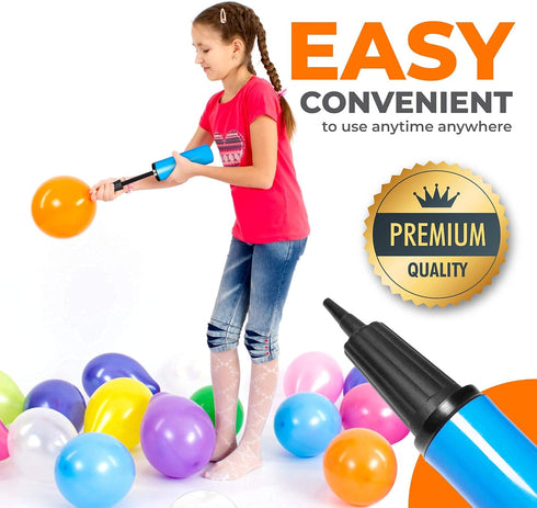 Hand Air Pump for Balloons - 9" Portable Manual Balloon Pump for Inflatables, Pool Floats, Party Garlands