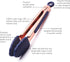 COOK WITH COLOR Stainless Steel Silicone Tipped Tongs Set - 2 Pc Mini Kitchen & BBQ Tongs, Blue
