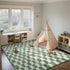 Room,5x8 Area Rugs for Bedroom Living Green and White Fluffy Soft Checkered Rug Fuzzy Shag Shaggy Carpet, Indoor Plush