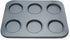 Fox Run Non-Stick Baking Pan, 6 Cup Large Muffin Top, Metallic