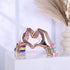 Pink heart and hand sculptures and statues, hand and heart sculptures home decor, heart and hand decor bohemian wedding