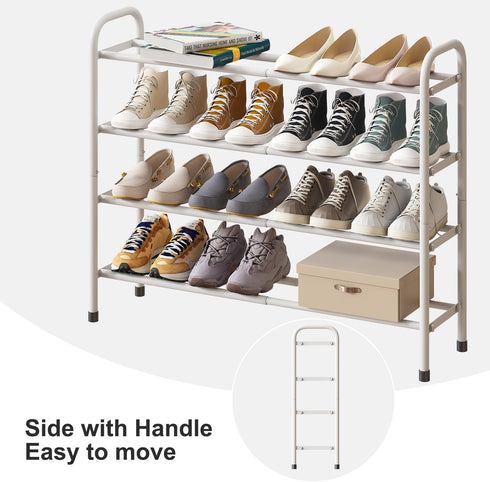 kiplant 4-Tier Closet, Expandable Shoe Rack, Expandable Metal Shoe Rack,Shoe Shelf for Entryway & Hallway