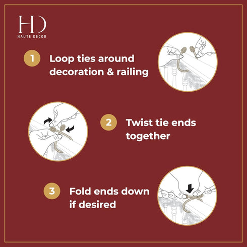Haute Decor Decorative Twist Ties, 6 Pack, 16 inches (Olive Green) - Hang Garland and Decorations