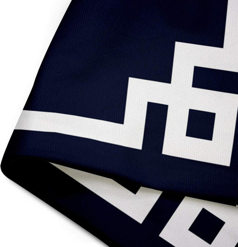 Emvency Throw Pillow Cover, Cute Preppy Navy Blue Greek White Key Decorative Pillow Case, 20 x 20 Inch