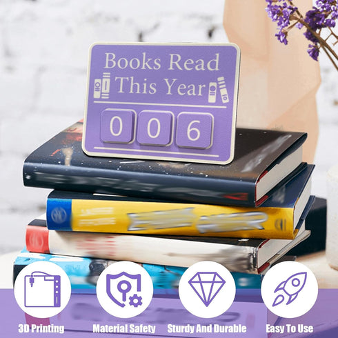 Counter, Books Read This Year Book tracker Bookshelf Decor for Reading Goal, Book Accessories for Reading Lovers