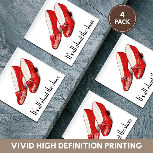 3dRose CST_108339_3 Its All About The Shoes Ceramic Tile Coasters, Set of 4
