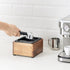 Navaris Coffee Knock Box, Stainless Steel and Wood Bin for Espresso Machine Coffee Grounds with Silicone Bar for