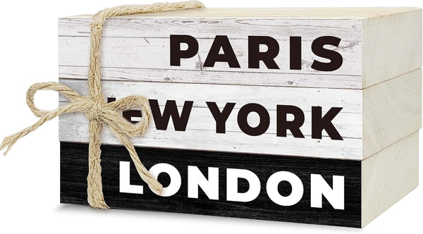 Ycyfckdr Paris New York London Decorative Books for Living Room Bookshelf Office Coffee