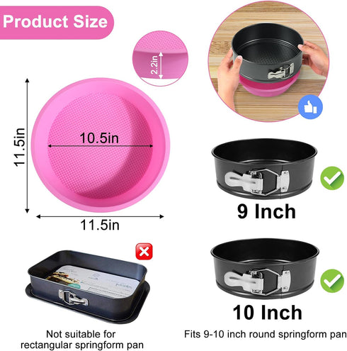 Cheesecake Pan Protector for 9,9.5,10 Inch Round Springform Pan,Silicone Cheesecake Water Bath Pan,Preventing Water from Entering the Spring Form Pans,Springform Pans Accessories by XANGNIER