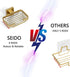 SEIDO 304 4.8" 3.2" Gold Soap Dish for Shower, Stainless Steel Double-Locking Soap Holder, Wall Mount Soap Bar Holder