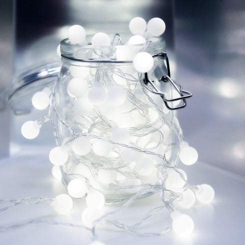 WERTIOO 33ft Battery Operated String Lights with 100 LEDs Globe, Remote Control, 8 Modes, Timer, Indoor/Outdoor (White)