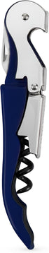 True Brands TrueTap Double Hinged Waiters Corkscrew - Top-notch Stainless Steel Opener with Foil Cutter, Navy Blue, Set