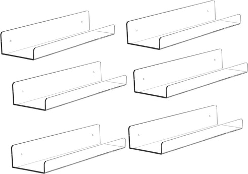 6 Pcak Clear Acrylic Shelves for Bedroom,Room,15 Inch Bathroom Wall Shelf &