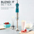 Dash Chef Series Immersion Hand Blender, 5 Speed Stick Blender with Stainless Steel Blades, Teal